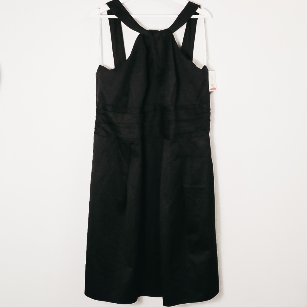 NWT David's Bridal Evening Dress Black Y Neck 16